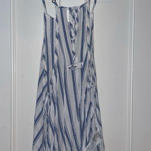 blue and white stripe halter tank